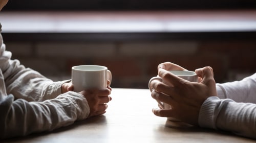 couple having coffee together